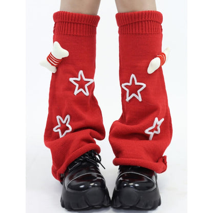 Y2K stars bone leg warmers c0111