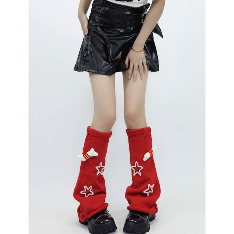 Y2K stars bone leg warmers c0111