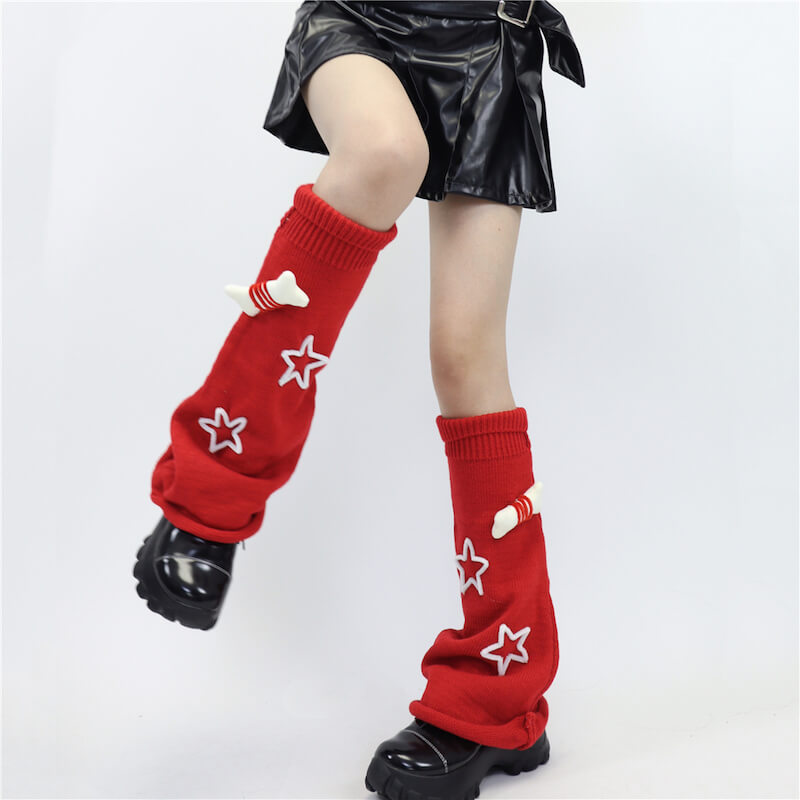 Y2K stars bone leg warmers c0111