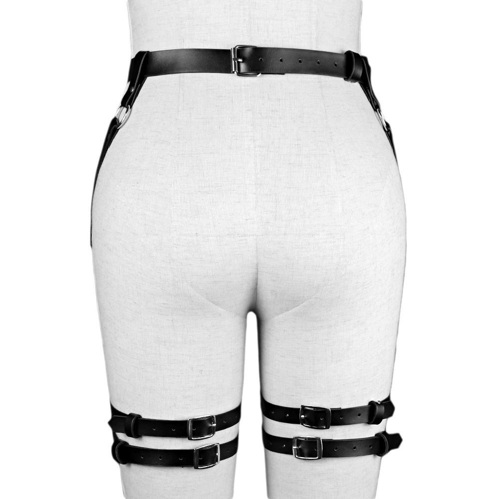 Erotic PU Leather Garters For Women / Adjustable Body Bondage Belt / Female Accessories