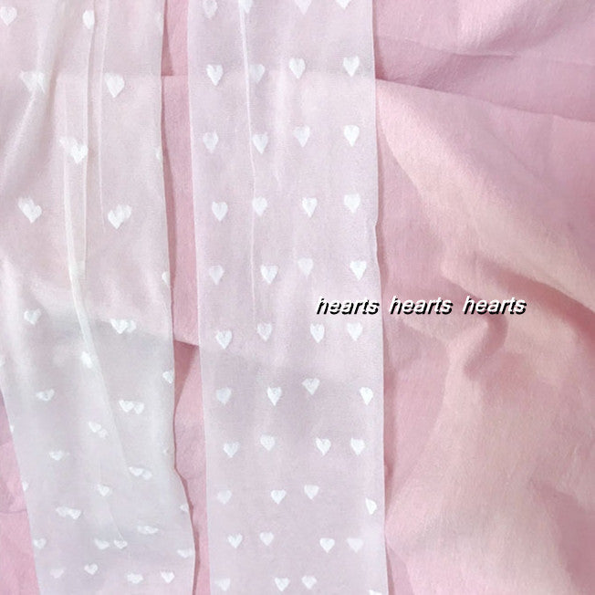 Fairy core cream hearts tights / fluffy short leg warmers c0026