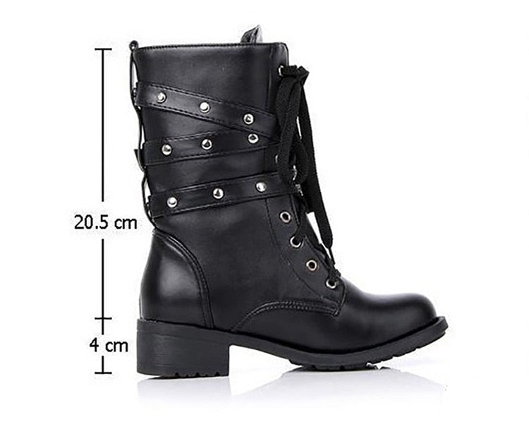 Fashion Punk-Gothic Style Lace up Black Boots / Belts Round / Women's Steampunk Boots