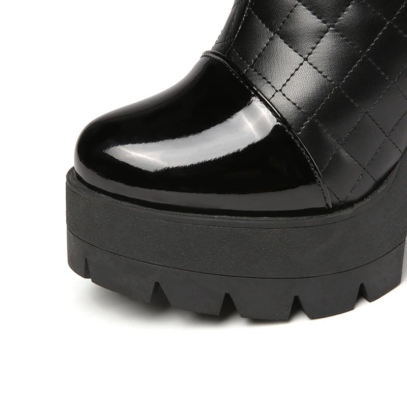Fashion Women High Heels Knee High Boots / PU Leather Platform Long Shoes