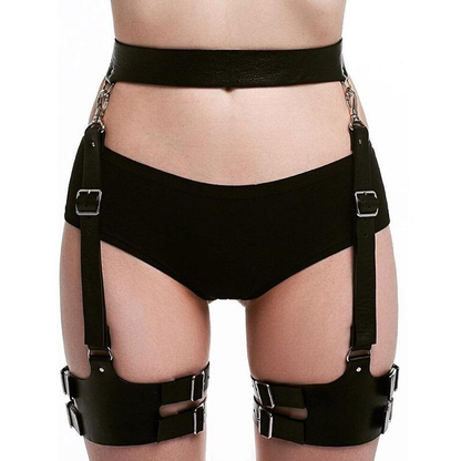 Gothic Handmade Body Harness / Leather Garter Belts for Women / Sexy Waist Straps Body Suspenders