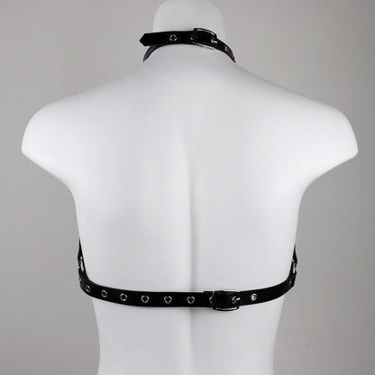 Gothic Leather Lingerie Harness for Women / PU Bra Belt Harness Cage Fetish Bondage