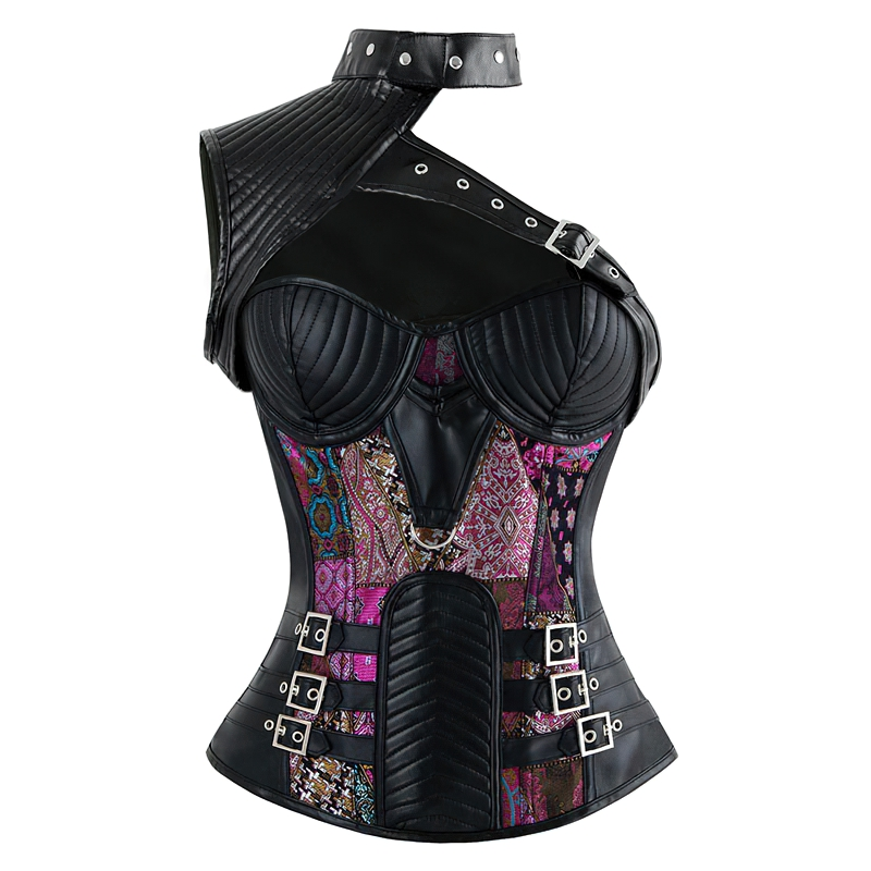 Gothic Overbust Sexy Corset / Women Clothing Of Faux Leather / Alternative Fashion