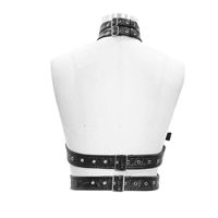 Gothic Sexy Faux Leather Body Bondage Harness / Erotic Fetish Belt Straps Garter for Women