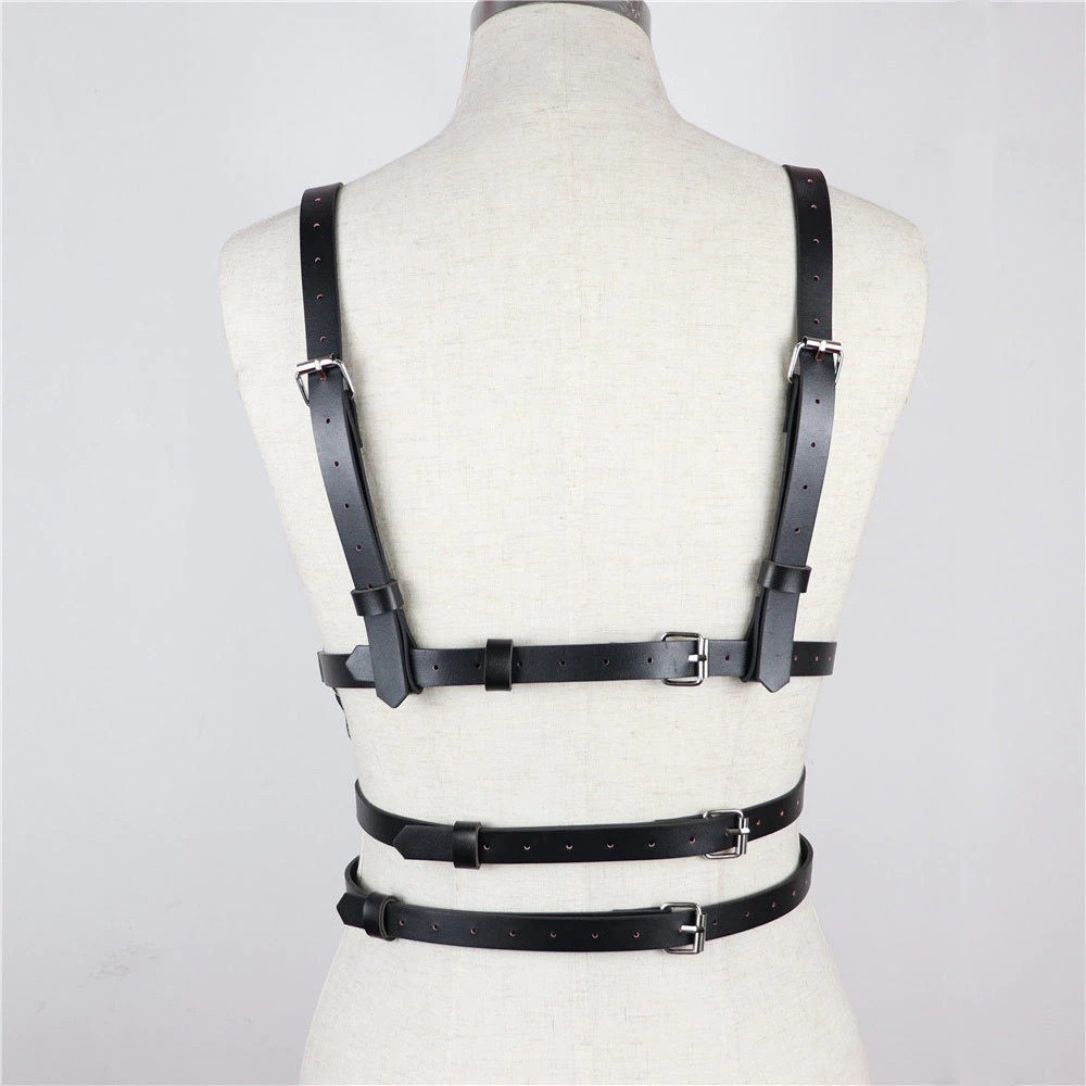 Gothic Style Women's Synthetic Leather Harness / Sexy Full Body Bondage Straps / Garter Belt