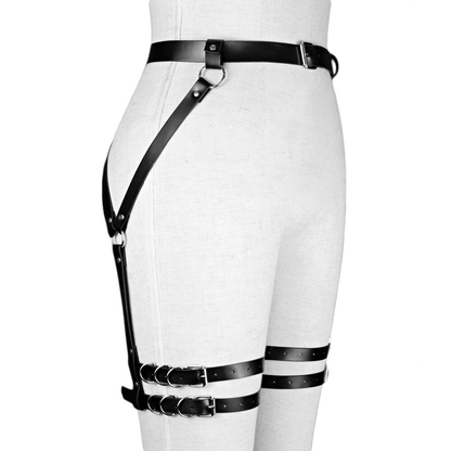 Gothic Style Women's Synthetic Leather Harness / Sexy Full Body Bondage Straps / Garter Belt