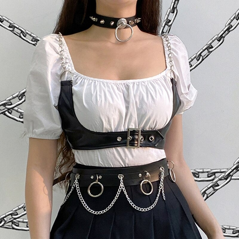 Gothic Women's Black Sexy PU Leather Bandage / Fashion Accessories in Punk style