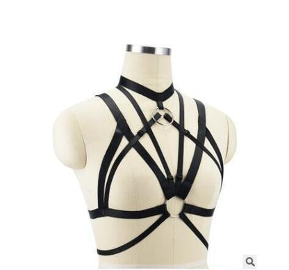 Hollow black elastic harness / Gothic clothing / Alternative fashion
