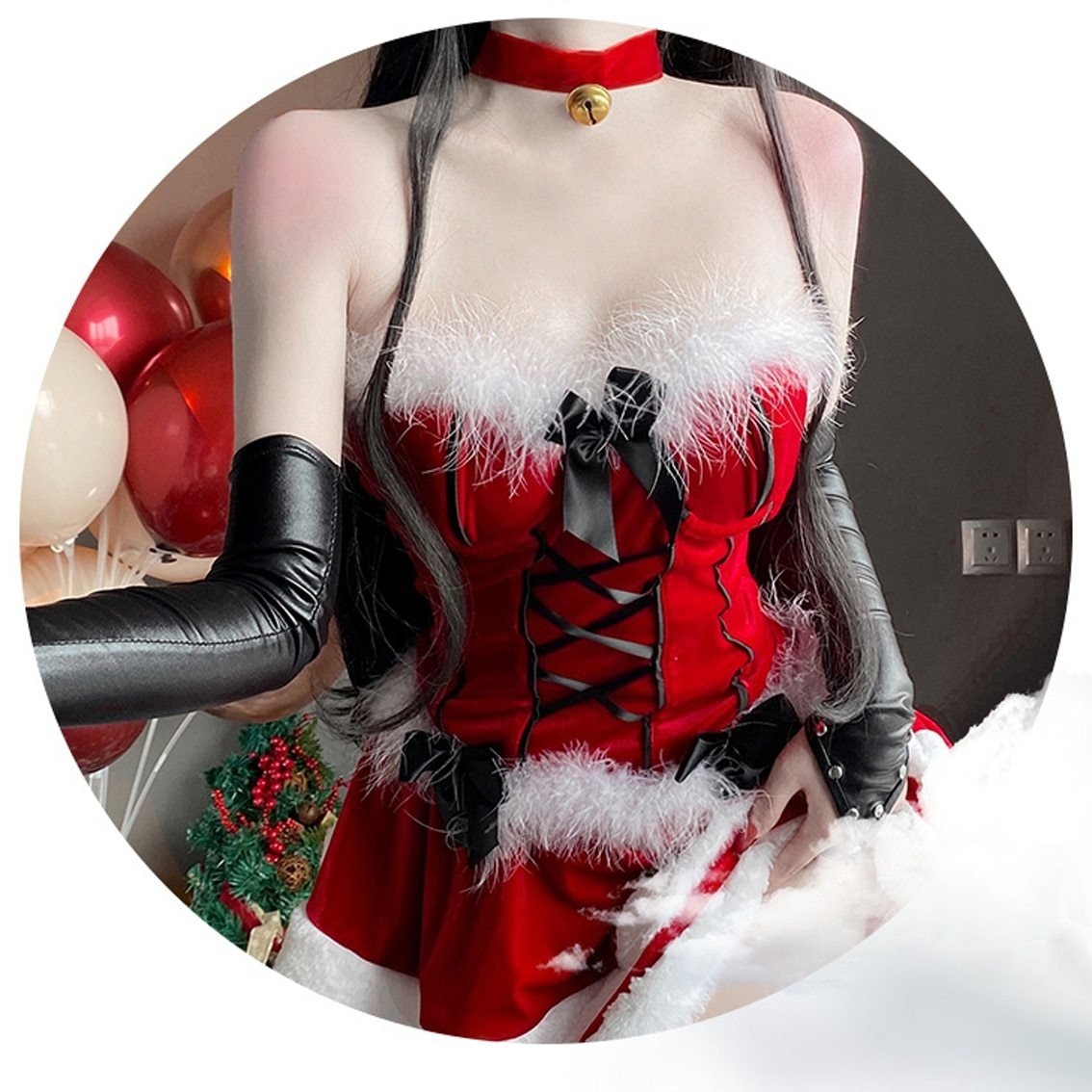 Lace Up Santa Dress + Costume 