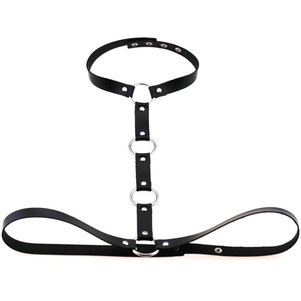 Leather Body Harness / Gothic Bondage Belt / Women Cosplay Festival Outfit
