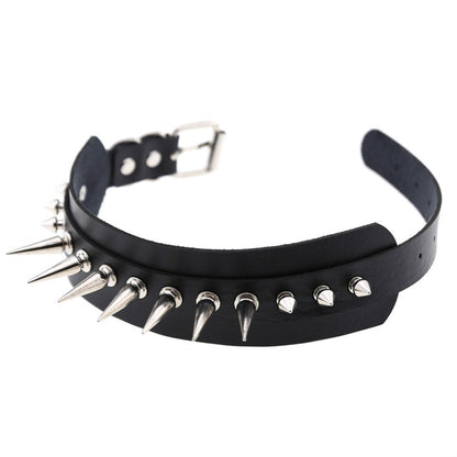 Leather Gothic Unisex Choker / Women's And Men's Spike Necklaces / Rivet Stud Jewelry