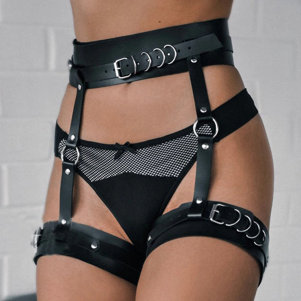 Leather Leg Garter Body Strap Harness Belt / Garters Belts For Women's Lingerie Sexy Suspender