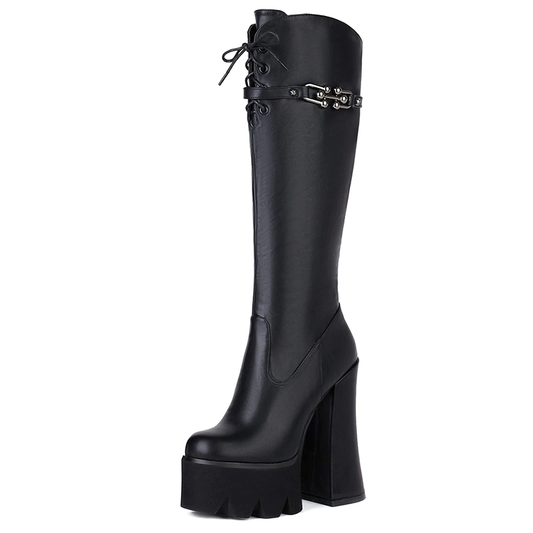 Luxury Platform Of High Heels For Women / Female Fashion Gothic Boots / Casual Footwear