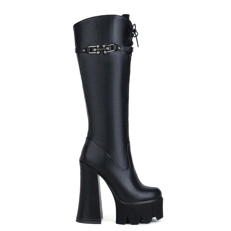 Luxury Platform Of High Heels For Women / Female Fashion Gothic Boots / Casual Footwear