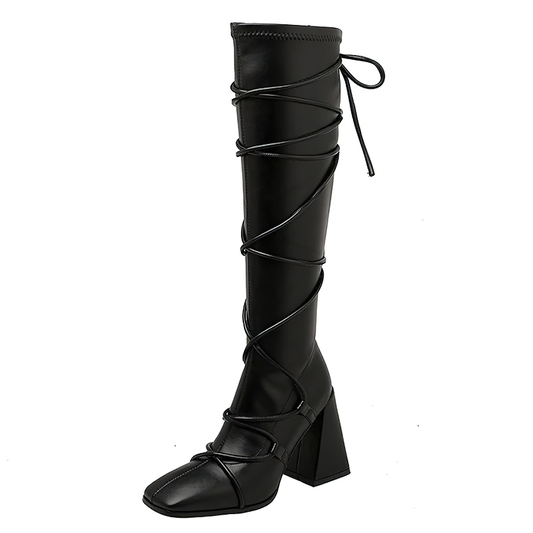 Modern Women's Knee-High Long Boots / Ladies High Heels Square Toe Boots