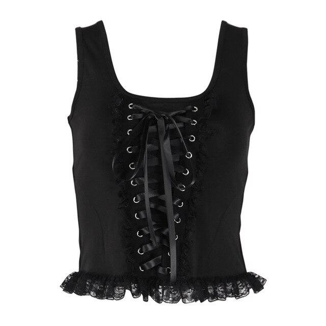 Witchy Clothing Lace Up Corset Top Gothic Clothing