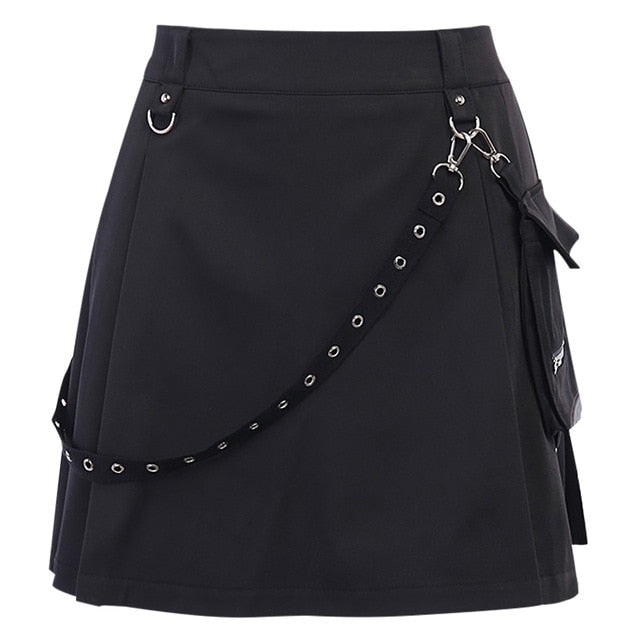 Witchy Clothing Patchwork Goth Pocket Skirt Gothic Clothing