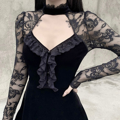 Witchy Clothing Vintage Sexy Gothic Velvet Dress Gothic Clothing