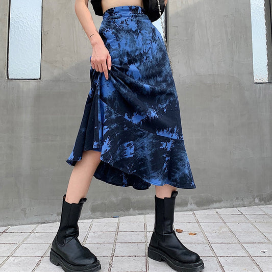 Witchy Clothing Tie Dye Goth Long Skirt Gothic Clothing