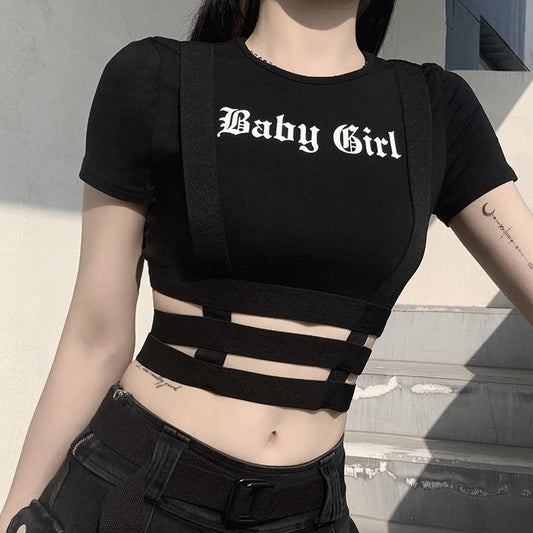 Witchy Clothing Baby Girl Hollow Out Top Gothic Clothing
