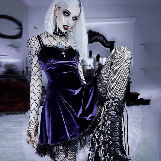 Witchy Clothing Sexy Velvet Lolita Dress Gothic Clothing