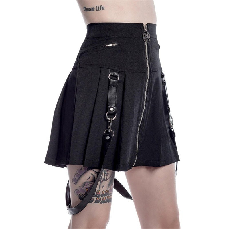 Witchy Clothing Black Punk Zipper Skirt Gothic Clothing