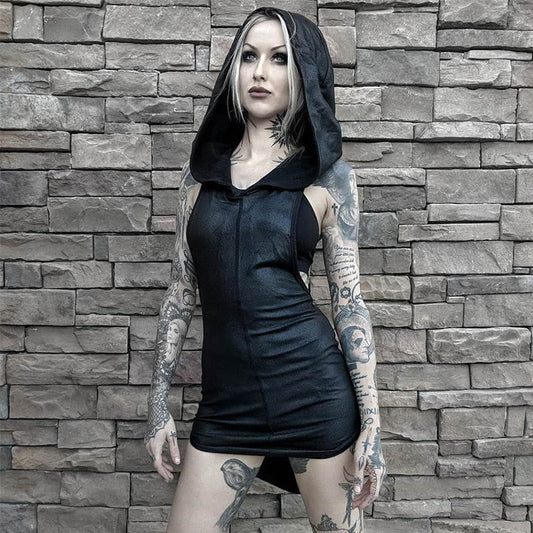 Witchy Clothing Sleeveless Goth Hoodie Gothic Clothing