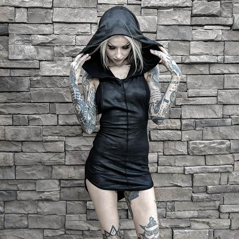 Witchy Clothing Sleeveless Goth Hoodie Gothic Clothing