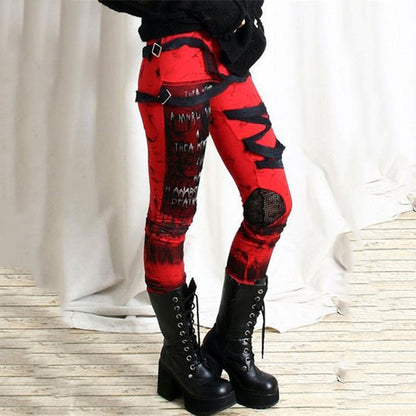 Witchy Clothing Punk Ripped Street Leggings Gothic Clothing