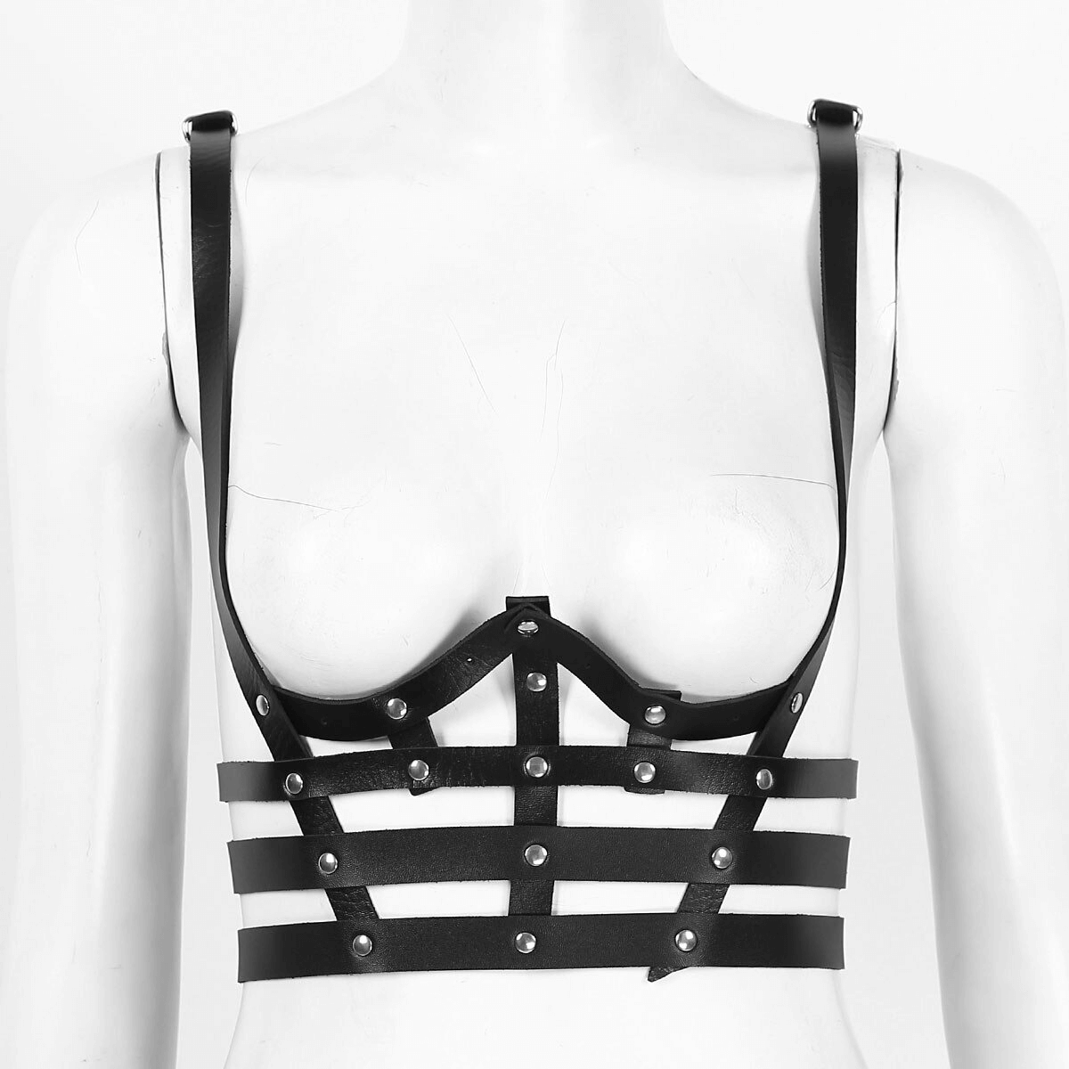 PU Leather Chest Harness for Ladies / Sexy Lingerie Goth Suspenders / Body Waist Belts