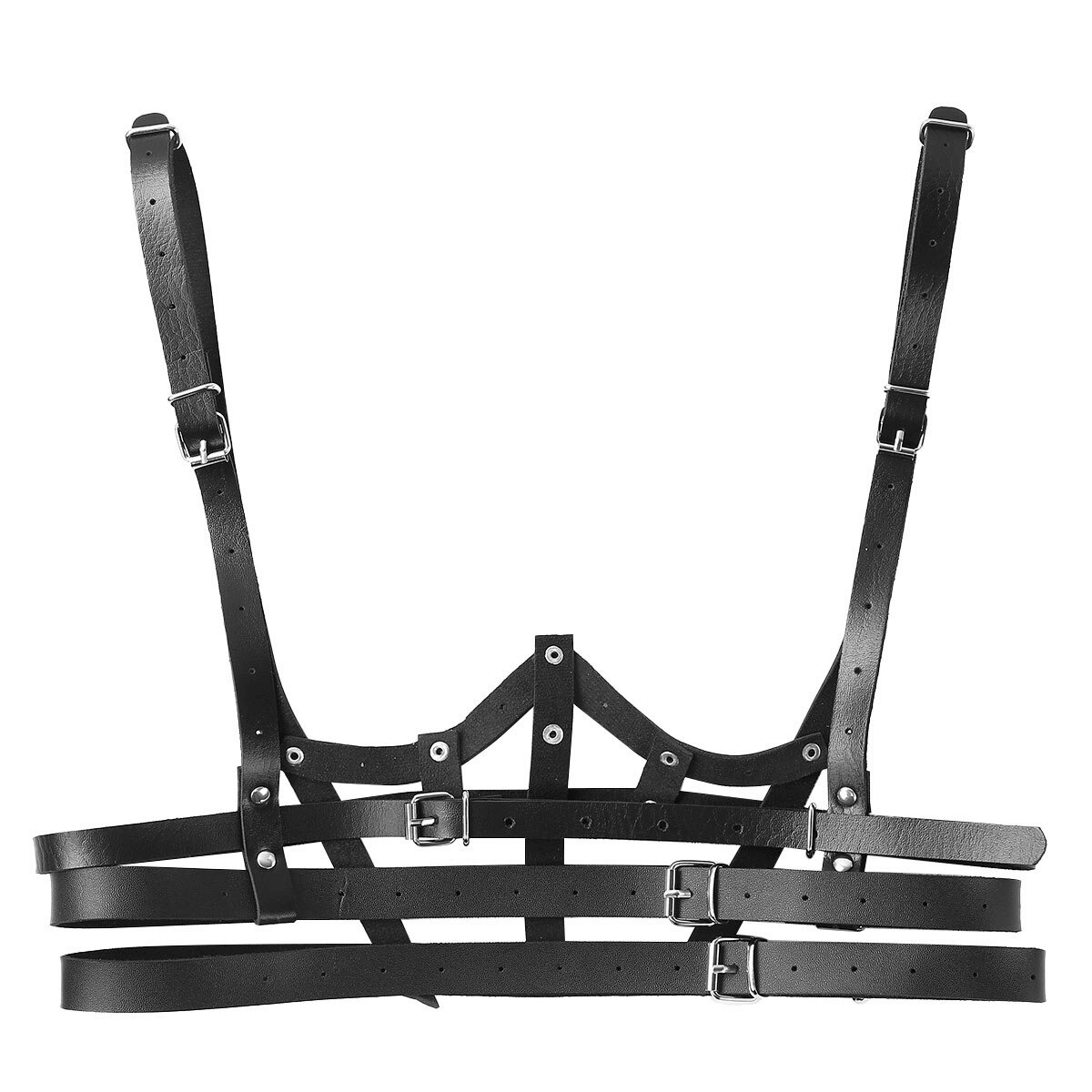 PU Leather Chest Harness for Ladies / Sexy Lingerie Goth Suspenders / Body Waist Belts