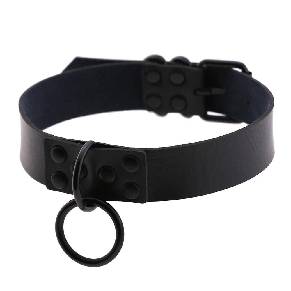 Punk Rock Gothic Choker Necklace / Women's Black Collar Belt / Fashion PU Leather Choker