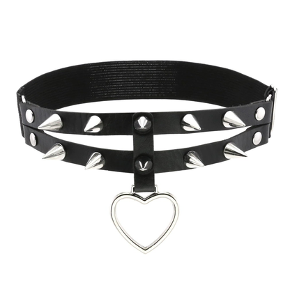 Punk Rock Heart Leg Garter / Fashion Thigh Harness Belt with Rivets / Women's Goth Accessories