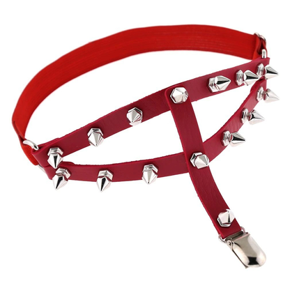 Punk Style Sexy Women's Leg Garter with Spikes / 1pcs PU Leather Adjustable Strap Thigh Wrap