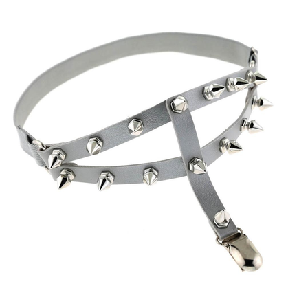 Punk Style Sexy Women's Leg Garter with Spikes / 1pcs PU Leather Adjustable Strap Thigh Wrap