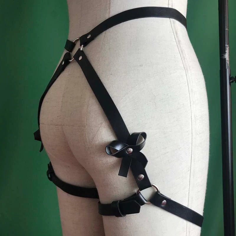 Garters Belts / Leather Leg Garter Body Harness Belt / Women's Lingerie Sexy Suspender