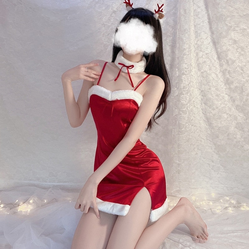 Satin Santa Slip Dress 