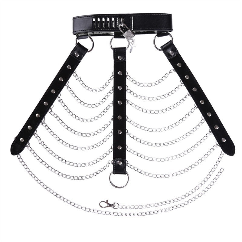 Sexy Body Chest Harness for Women with Many Chains / Body Harness Accessory in Gothic Fashion