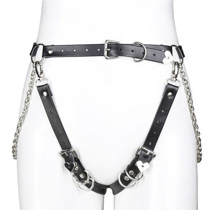 Sexy Gothic Femdom Belts / Pastel Goth With Chains Waist Body Bondage / Women Body Harness