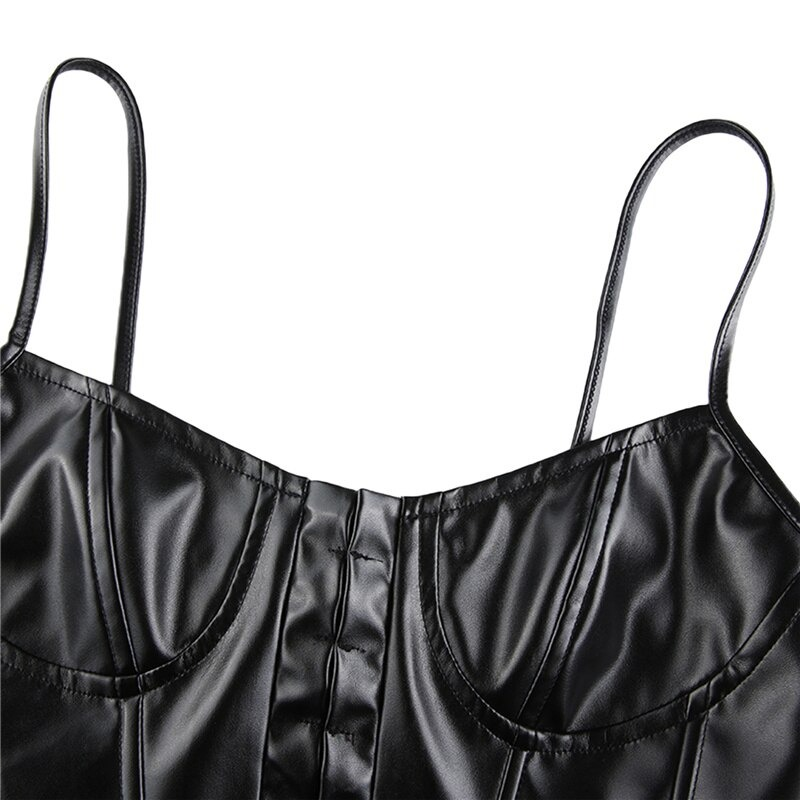 Sexy Gothic Sleeveless Spaghetti Straps Slim Fit Camisole / Backless Women Cropped Top