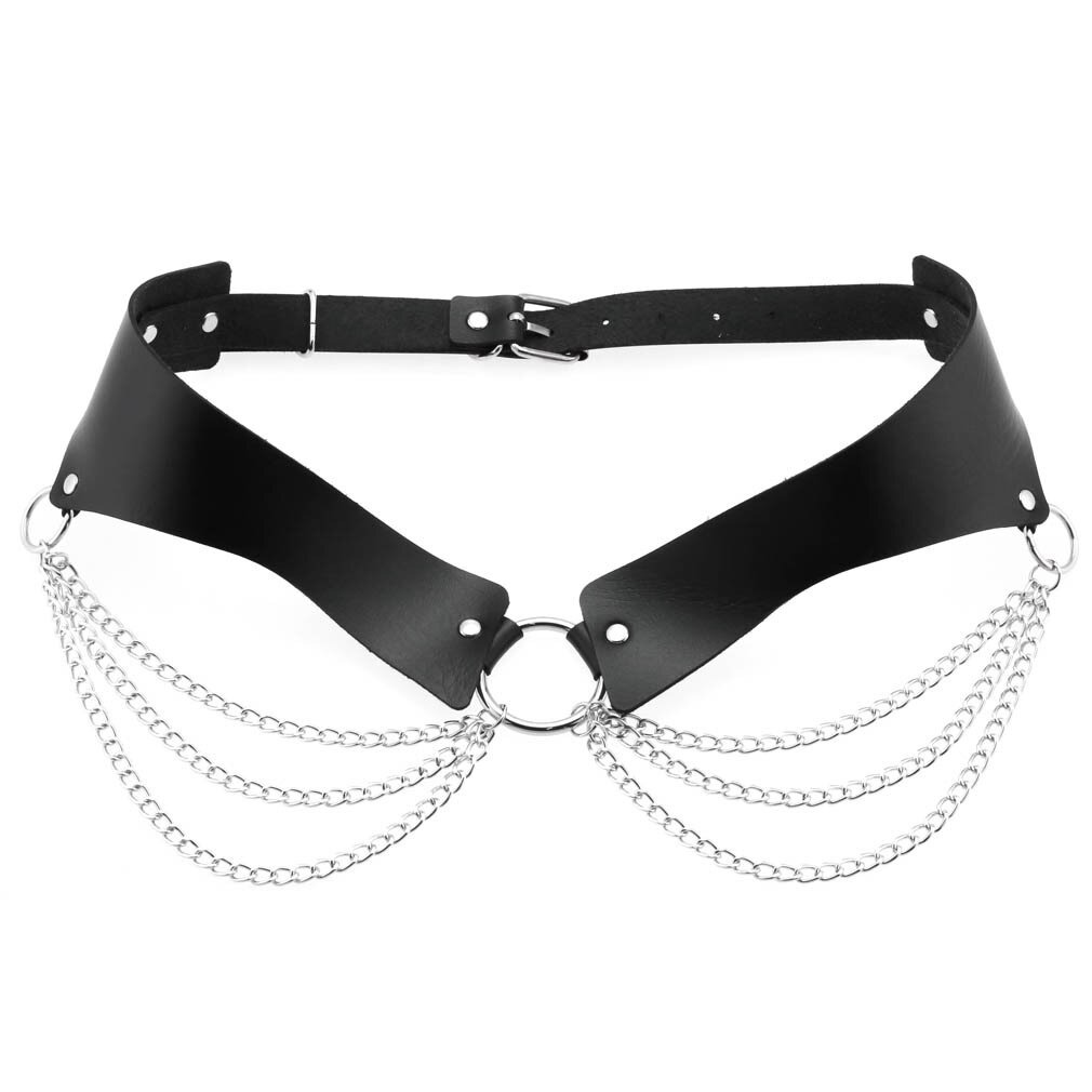 Sexy Pu Leather Harness Chain Belt / Fashion Gothic Accessories  for Women