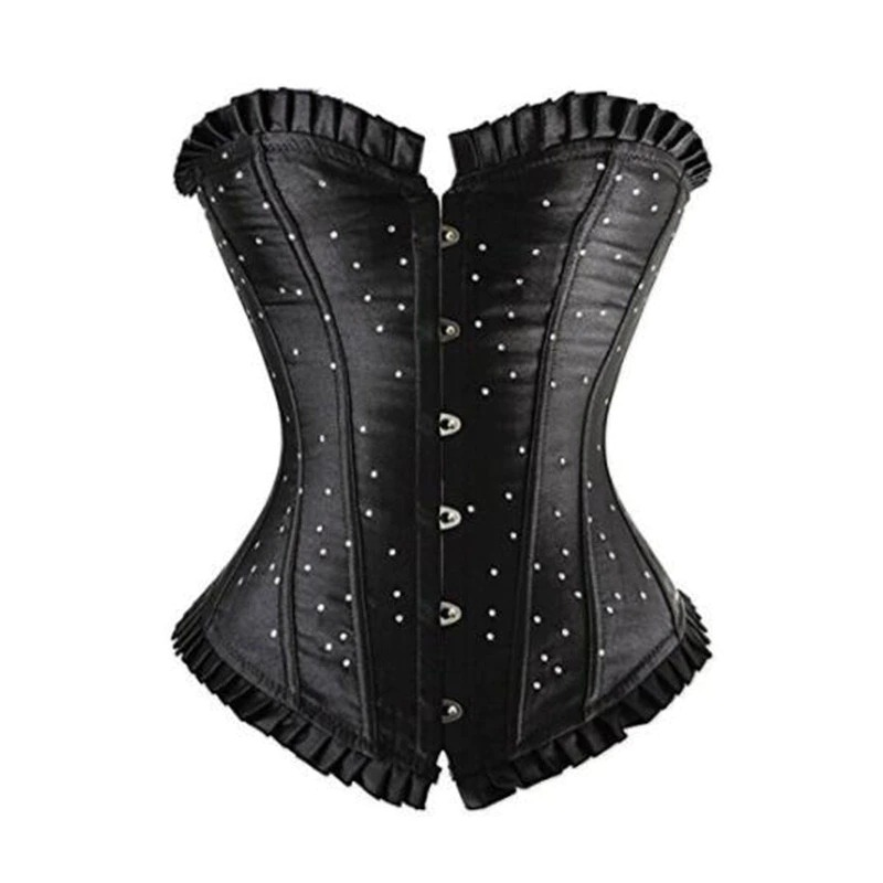 Sexy Women's Corset With Rhinestones / Aesthetic Gothic Lace-UP Corset For Girl