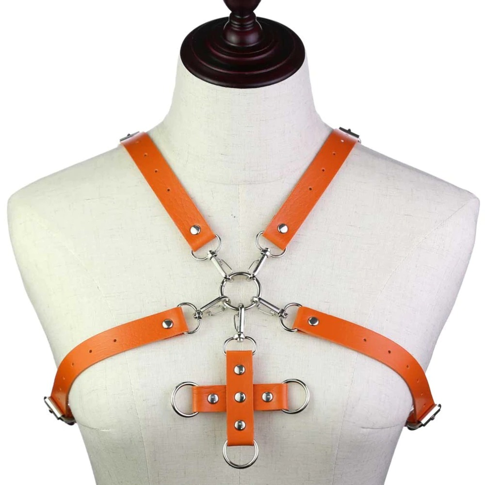 Sexy Women's Leather Harness Body Bra / Fashion Corset Chest Belt in Punk Style