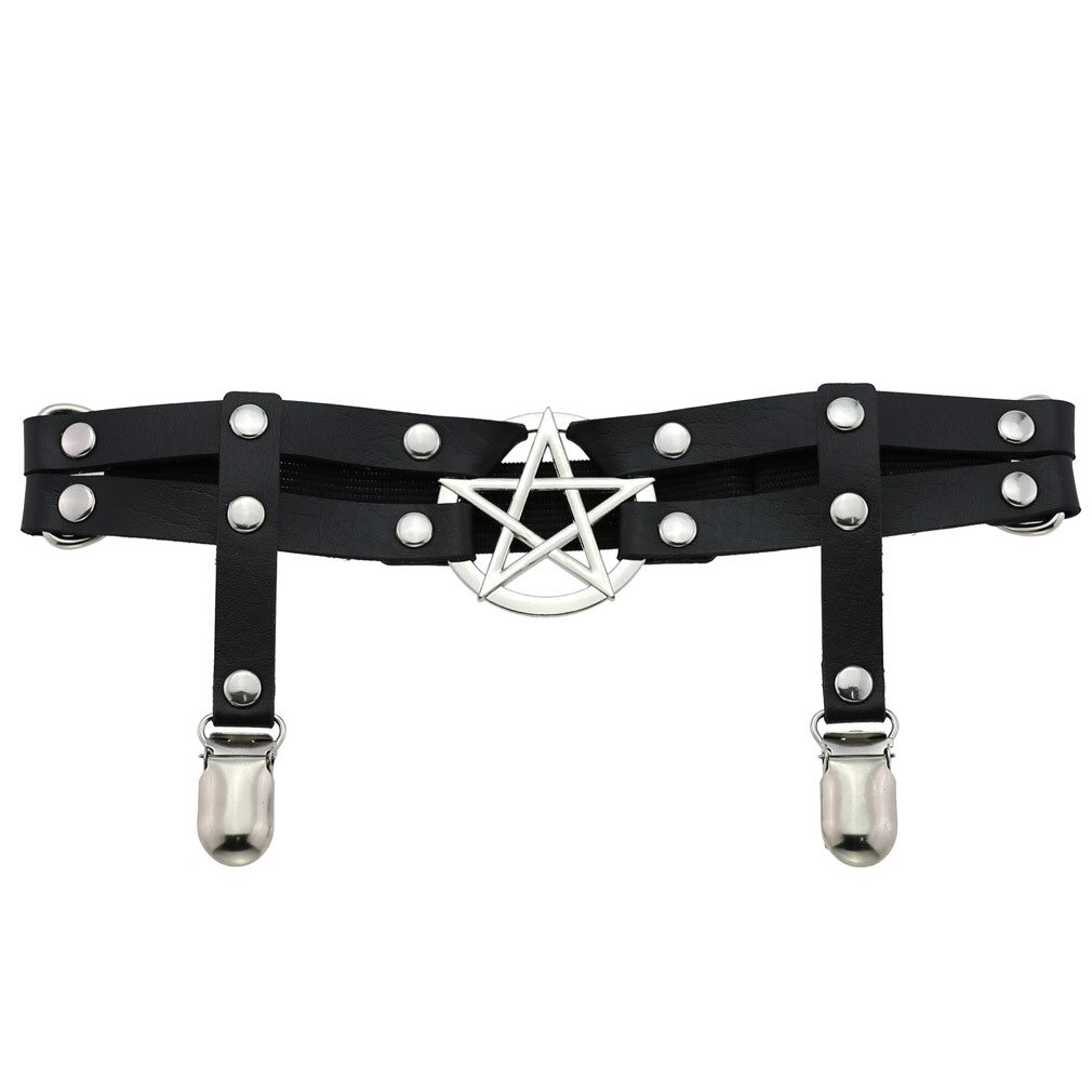 Sexy Women's PU Leather Leg Garter Belts with Pentagram / Punk Gothic Cosplay Accessories