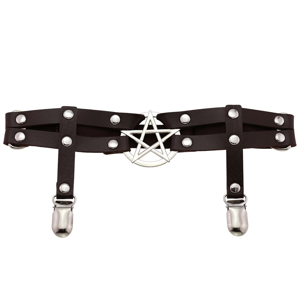 Sexy Women's PU Leather Leg Garter Belts with Pentagram / Punk Gothic Cosplay Accessories