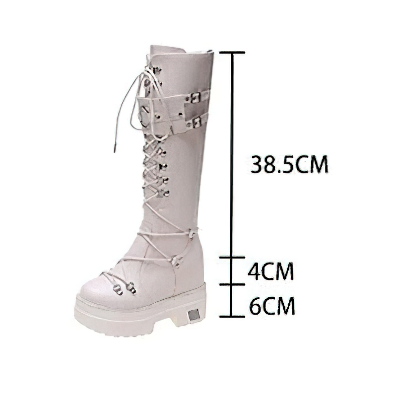 Stylish PU Leather Women's Boots / Thick-Soled Footwear For Ladies
