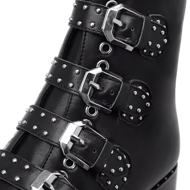 Women's Autumn / Winter Boots with Low Heel / Women's Ankle Boots with Metal Rivets Decoration